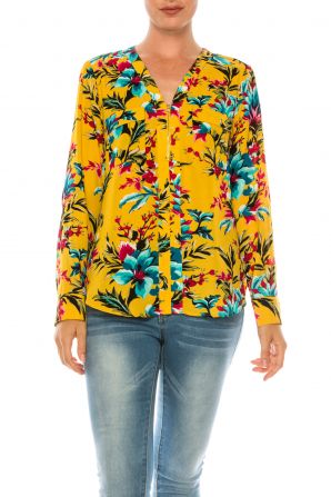 Jessica Rose Multi Print Long Sleeve Blouse