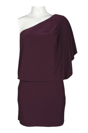 Jessica Simpson Asymmetrical Dolman Sleeve Solid Jersey Blouson Dress