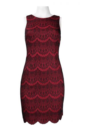 Jessica Simpson Sleeveless Zip Back Detail Scallop Lace Short Dress