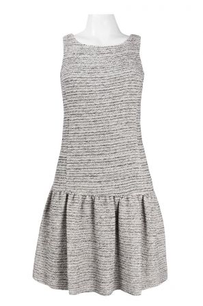 Jessica Simpson Sleeveless Boat Neckline Drop Waist Cotton Knit Dress