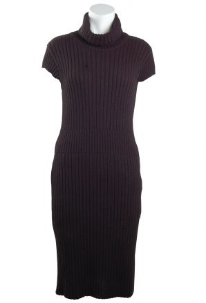 Nina Leonard Turtle Neck Short Sleeve Knit Sweater Dress