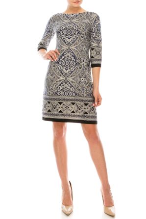London Times Multi Print Shift Day Dress
