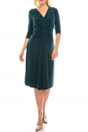Maggy London Night Pine Draped Midsection Sheath Dress