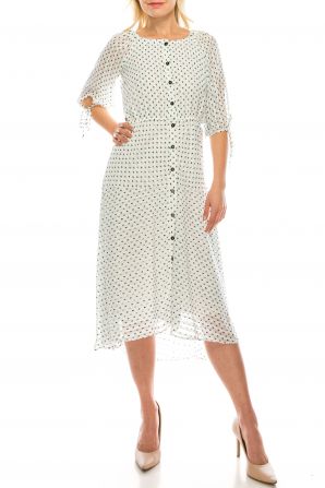 Maison Tara Polkadot Hi-Lo Dress