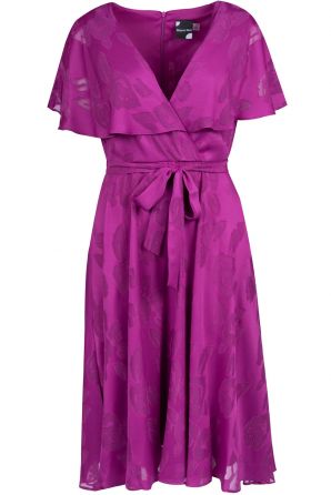 Maison Tara Sleeveless Surplice Flounce Neckline A-Line Dress