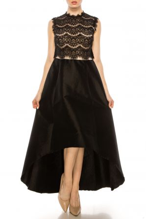 Marina Sleeveless Hi-Lo Evening Dress