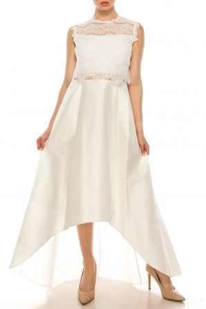 Marina Sleeveless Hi-Lo Evening Dress