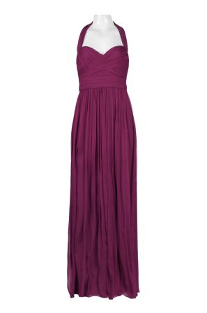 Halter Strap Crossed Sweetheart Ruched Silk Dress