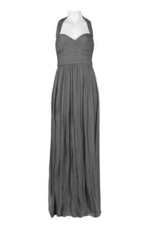 Halter Strap Crossed Sweetheart Ruched Silk Dress