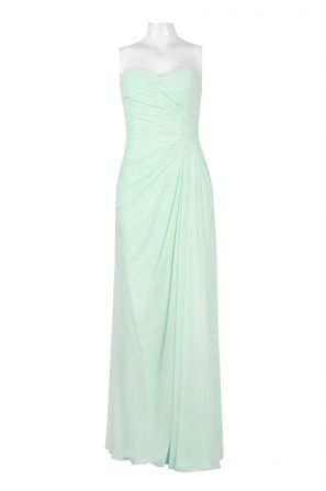Sweetheart Neck Ruched Draped Solid Chiffon Dress
