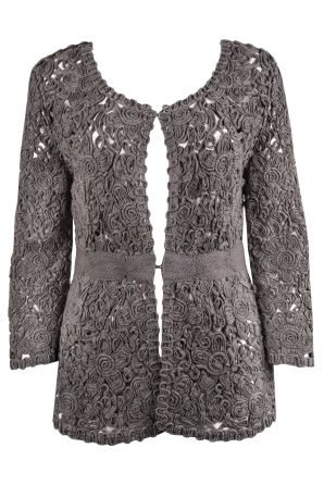 Miilla Crochet Scoop Neck Cardigan