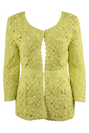 Miilla Crochet Scoop Neck Cardigan