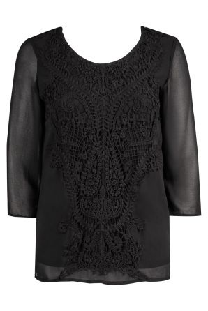 Monoreno Crochet Chiffon Blouse