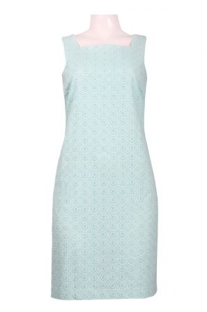 Muse Square Neckline Eyelet Cotton Dress