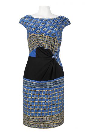 Muse Cap Sleeve V-Cut Back Twisted Side Jersey Dress