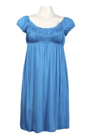 Muse Ruched Front Stretch Empire Waist Jersey Babydoll Dress