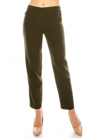 Zac & Rachel Twill Slim Pant with 2 Front  Faux Zipper Pockets