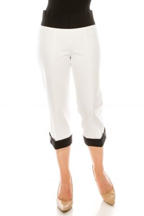 Nygard White Black Capri Legging