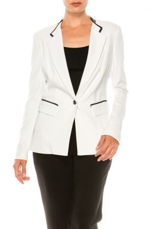 Nygard Long Sleeve Collared Button Front Blazer