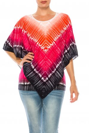 Nygard Multi Print Asymmetrical Cape Top