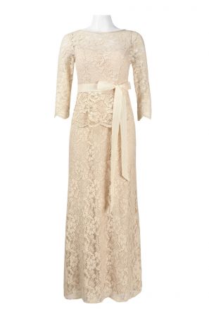 Patra Mock Two Piece illusion Sweetheart Neckline Scalloped Hem Lace Dress
