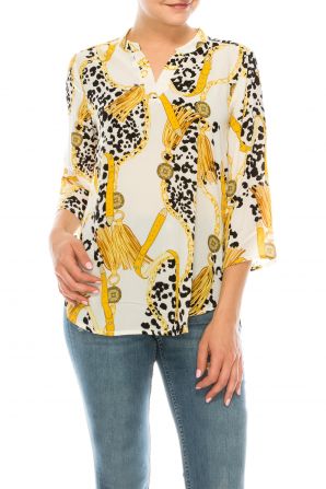 Profile Apparel Cheetah Chain 3/4 Sleeve Relax Fit Top