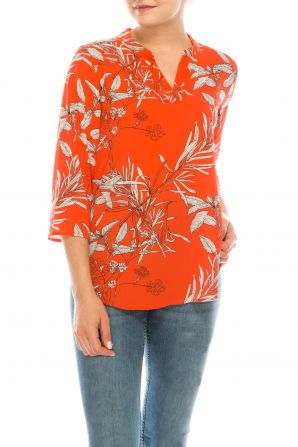 Profile Apparel Neon Orange White 3/4 Sleeve Relax Fit Top