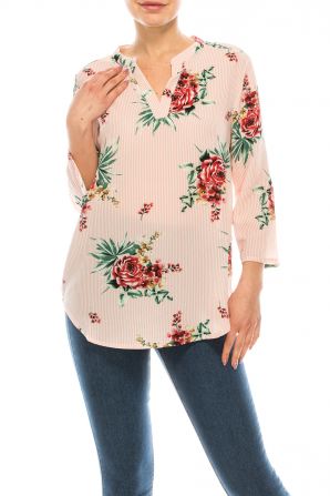 Profile Apparel 3/4 Sleeve Relax Fit Top (PLUS SIZE)