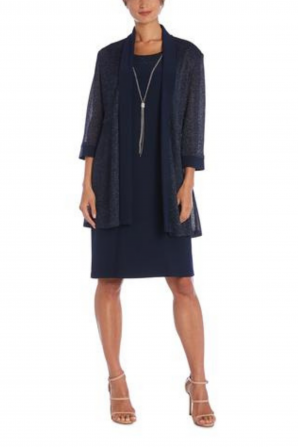 R&M Richards 2 Piece Short Evening Jacket Dress
