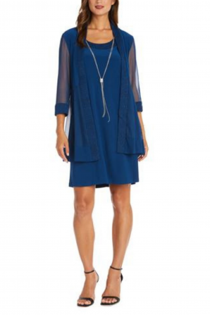 R&M Richards 2 Piece Short Evening Jacket Dress