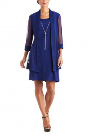R&M Richards 2 Piece Short Evening Jacket Dress
