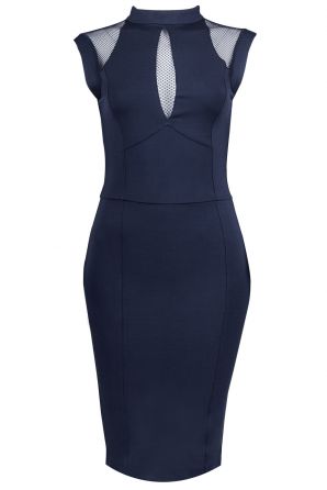 Sentimental New York Mesh Sheath Dress