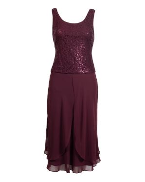SLNY Evening Dress with Sheer Jacket