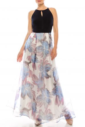 SLNY White Multi Floral Print Maxi Dress