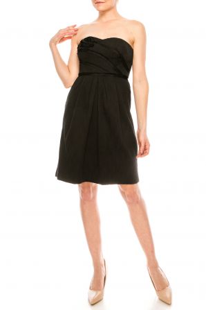 Suzi Chin Maggy Boutique Strapless Sweetheart Bodice Crochet Dress