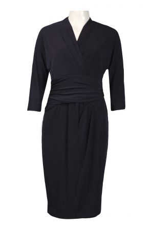 Suzi Chin for Maggy Boutique 3/4 Sleeve Surplice Neck Wrapped Waisst Jersey Dress