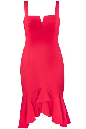 Taylor Flare Bottom Sheath Crepe Dress