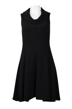 Taylor Cowl Neck Sleeveless Zipper Back A-Line Solid Crepe Dress