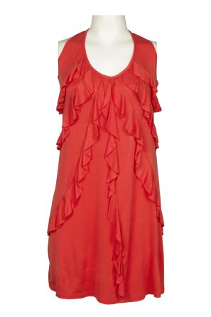 Tiana B Sleeveless Front Ruffle Jersey Knit Dress