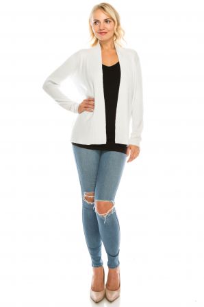 Vila Milano Foldover Collar Ribbed Cardigan