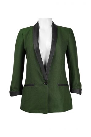 Walter Baker Low Neckline Button Detail Wool Blend Jacket