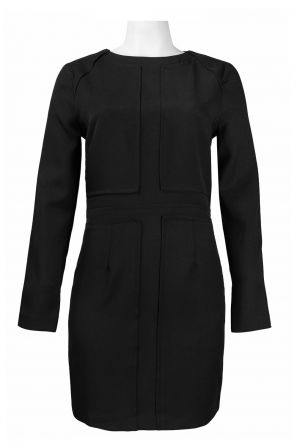 Walter Baker Long Sleeve Cross Front Prada Twill Shift Dress