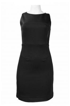 Walter Baker Razor Back Visible Zip Faux Leather Detail Scuba Dress