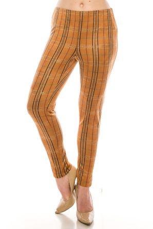 Zac & Rachel Tobacoo Holly Berry Plaid Slim Angle Legging