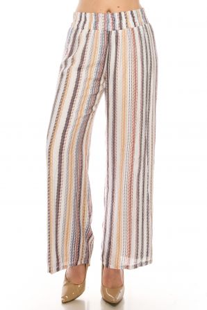 Zac & Rachel White Blush Stripe Palazzo Pants