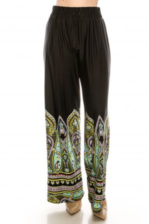 Zac & Rachel Black Pink Palazzo Pant