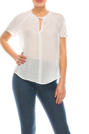 Zac & Rachel Short Sleeve Linen Day Top